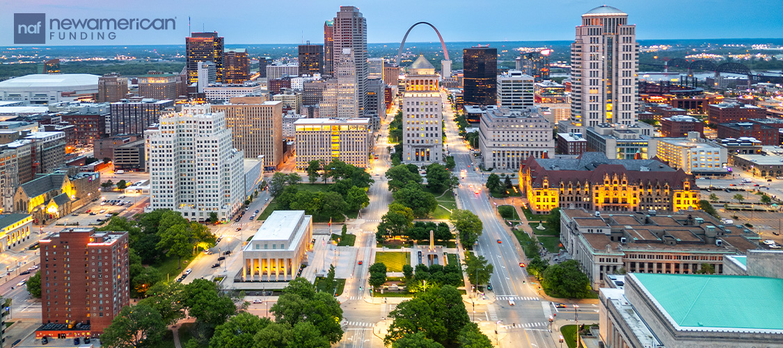 A shot of a major city in Missouri