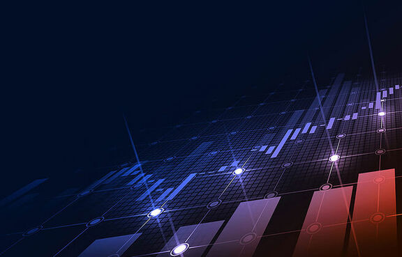 Digital art of stock market metrics