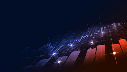 Digital art of stock market metrics