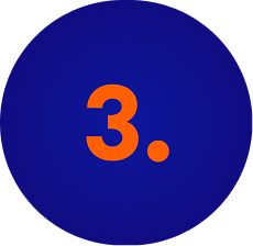 Icon showing the number 3. in orange against a solid dark blue circle, indicating the third step in a process.