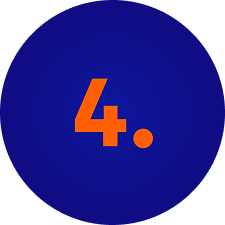 Icon showing the number 4. in orange against a solid dark blue circle, indicating the fourth step in a process.
