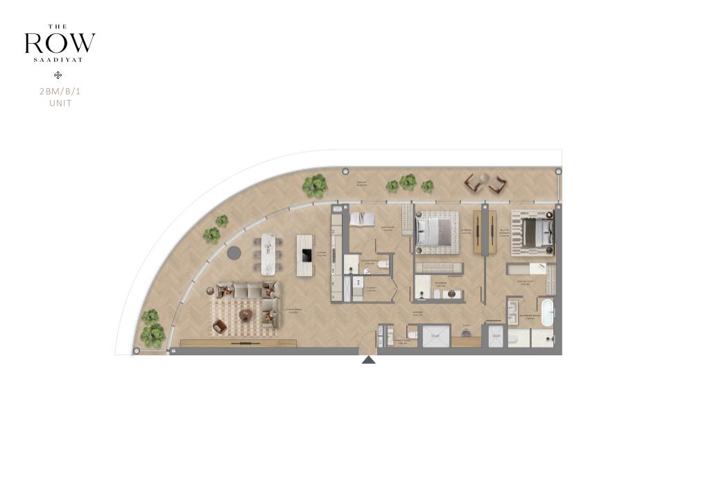 The Row Saadiyat 2 bedroom mansion 20B1 floor plan