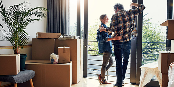 couple moving into their new home