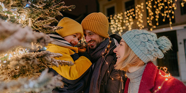 family enjoying the holiday festivities