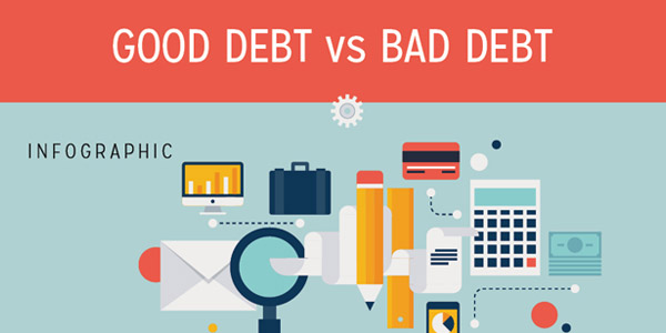 good debt vs. bad debt infographic