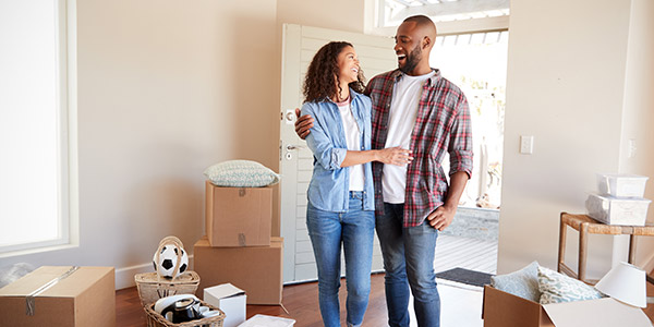 couple moving into their new home