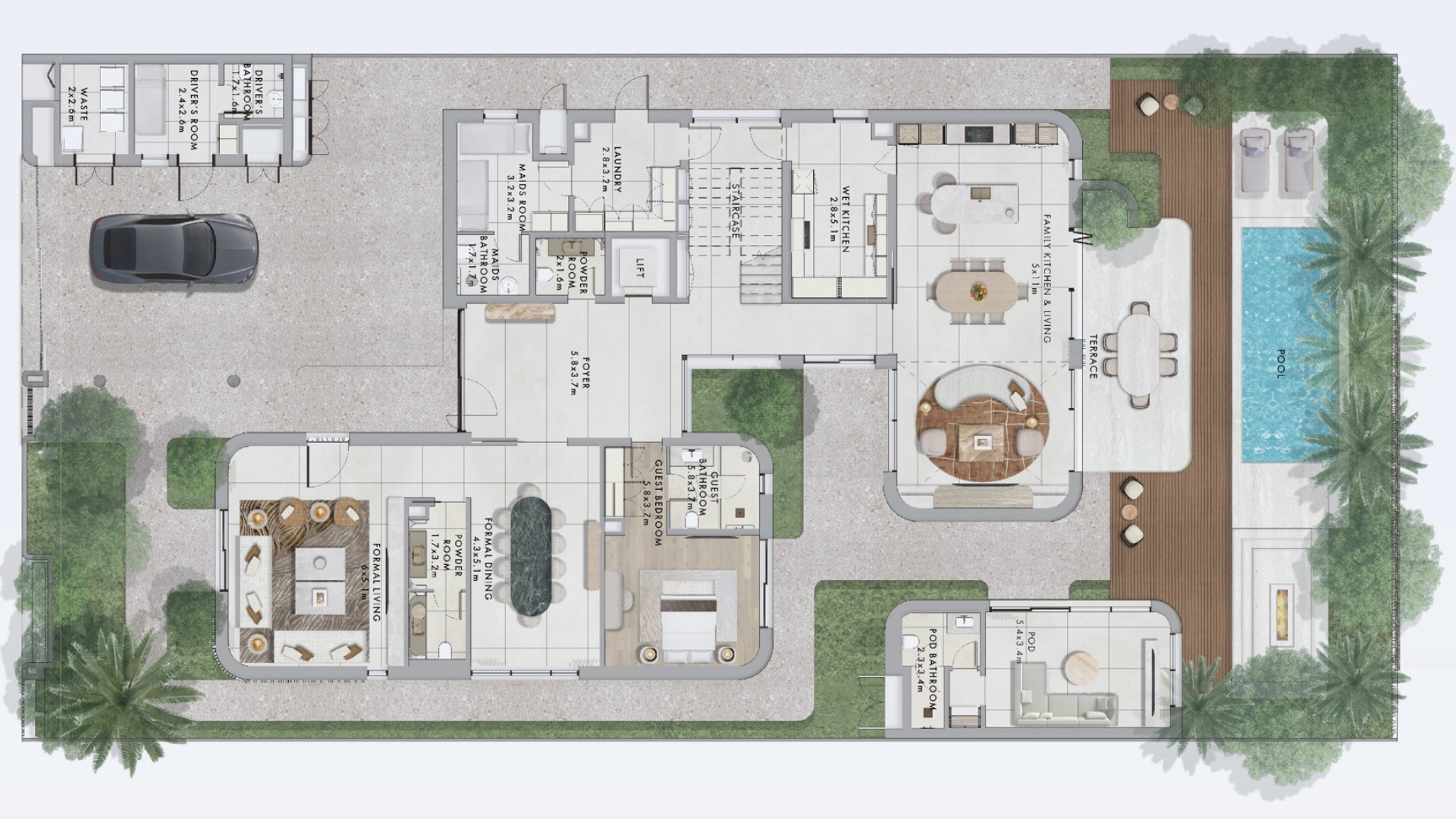 Yas Riva Yasriva villa inland light 5 bedroom typeA floor plan