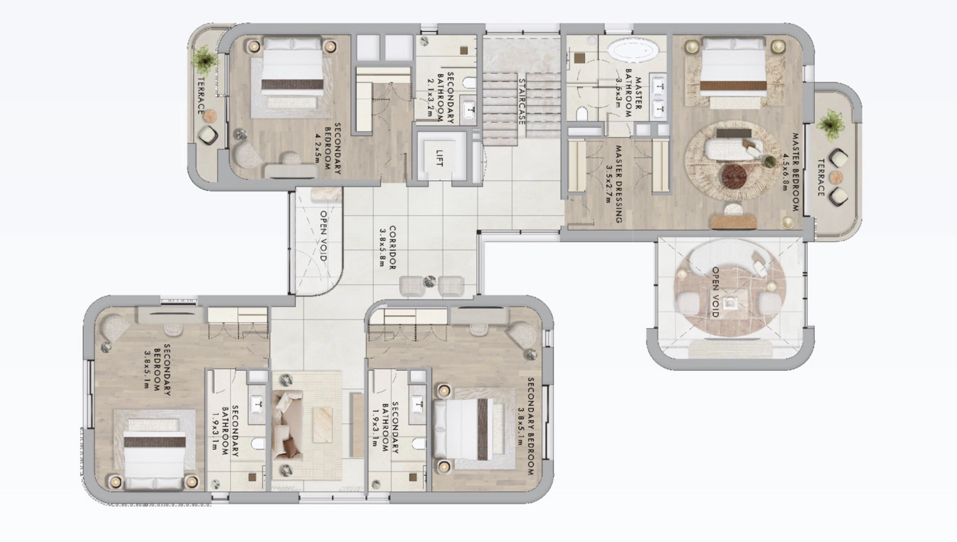 Yas Riva Yasriva villa inland light 5 bedroom typeB floor plan