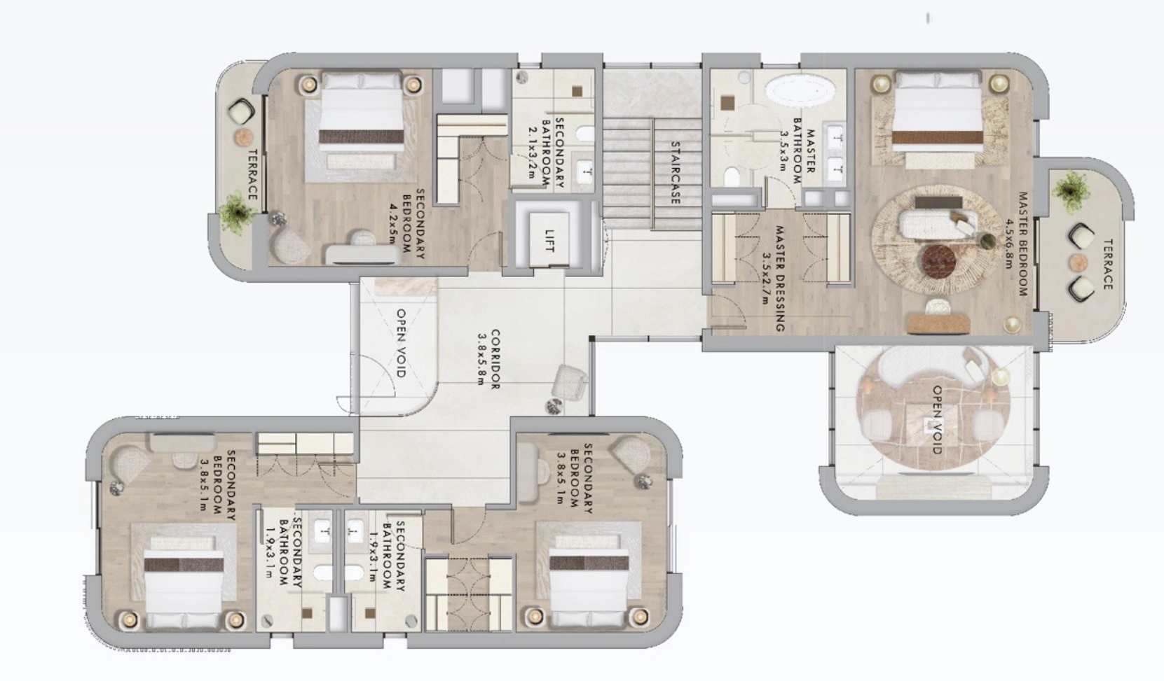 Yas Riva Yasriva villa light 4 bedroom typeB floor plan