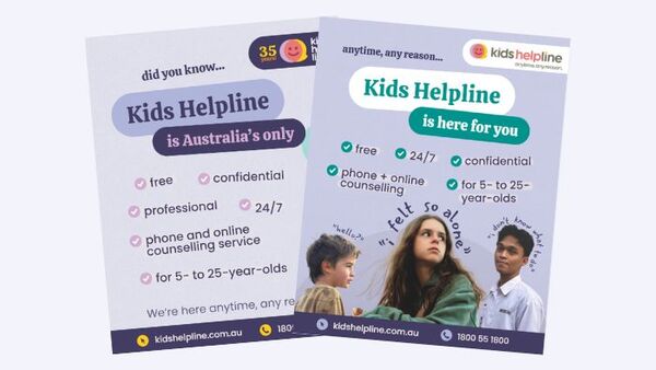 Social Media tiles promoting Kids Helpline