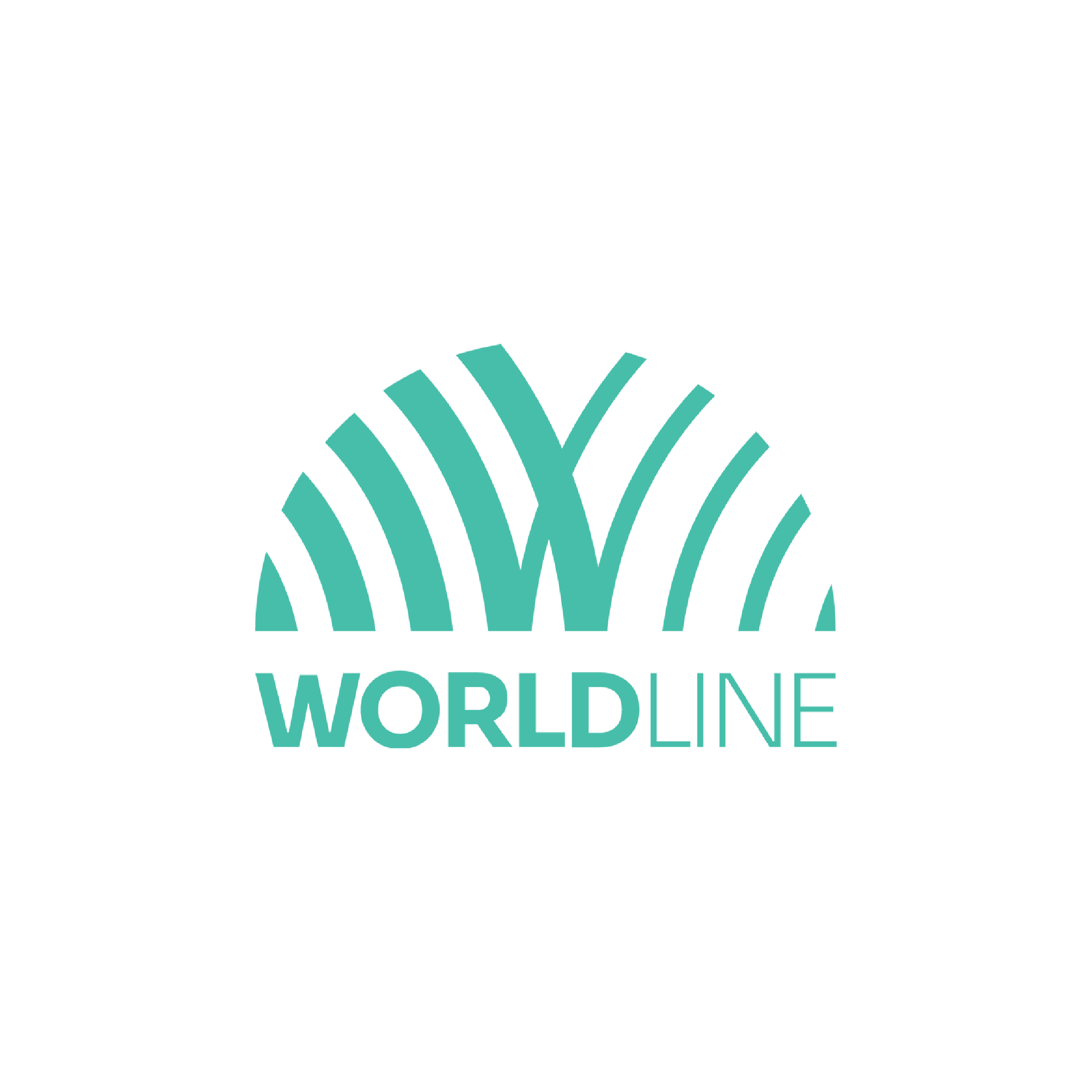 Worldline logo in teal with curved lines forming a semi-circle above the wordmark