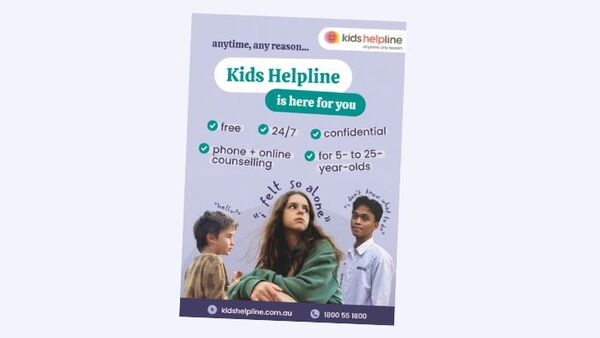 Poster promoting Kids Helpline